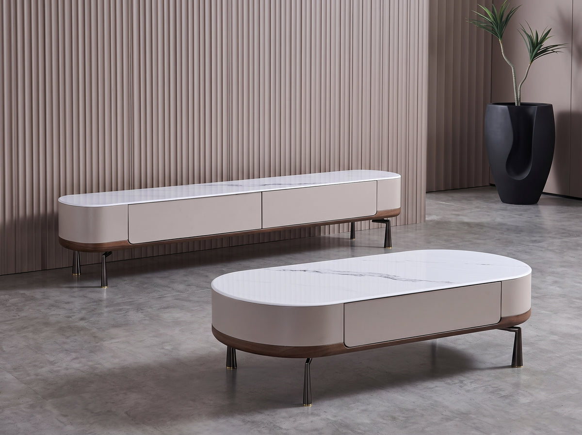 Ovalo TV Console & Coffee Table